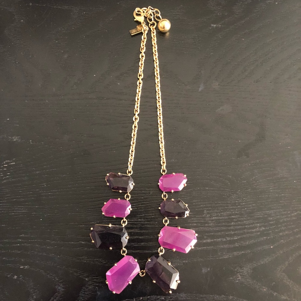 Kate Spade two tone purple gem statement necklace